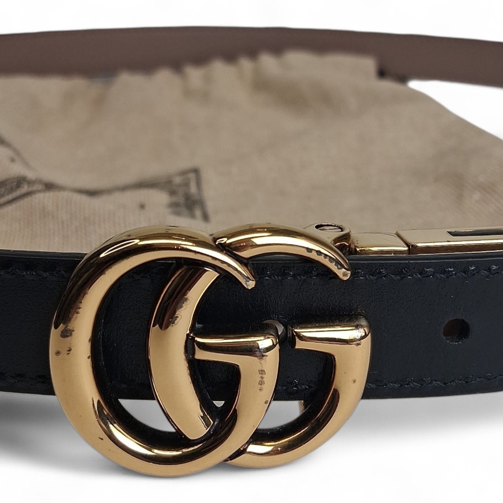 Gucci Women's GG Marmont Leather Narrow Reversible Belt- Dusty Pink/Black 90/36 - Picture 5 of 5